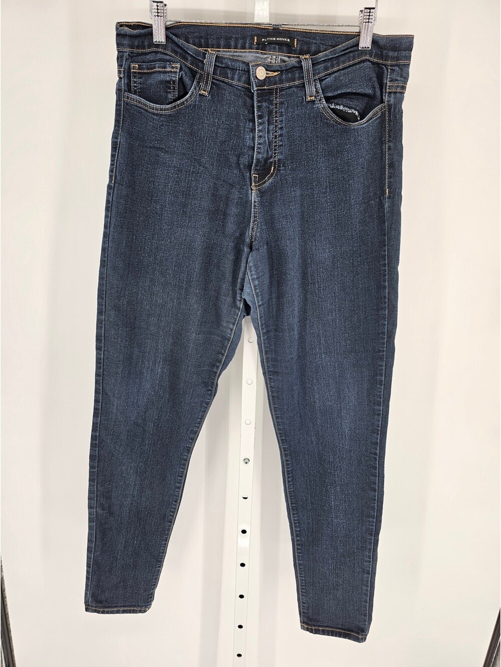 Flying Monkey Jeans Women 31 Ankle Skinny High Rise Dark Wash Stretch Denim Blue